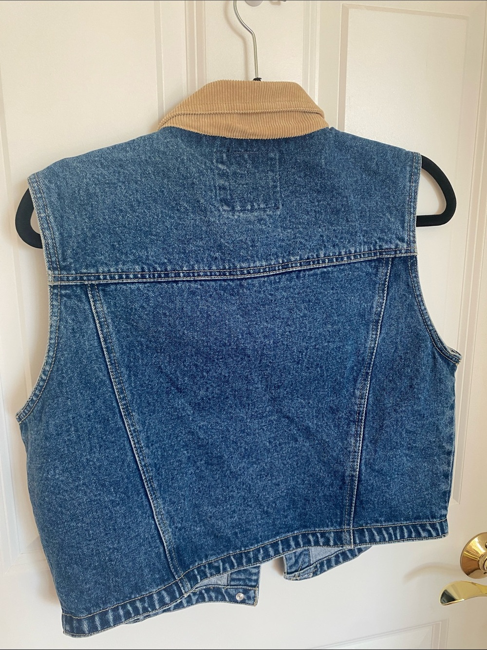Vintage Rafaella Jeans Women’s Y2K Denim Vest with Ribbed Collar Size M - Picture 6 of 6
